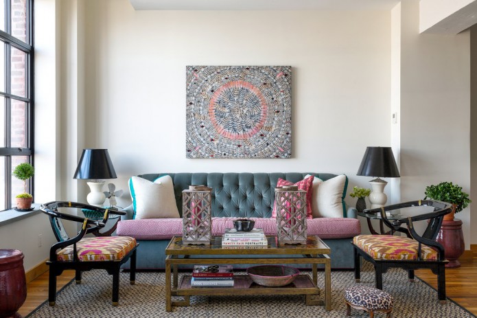 exotic and vintage living room