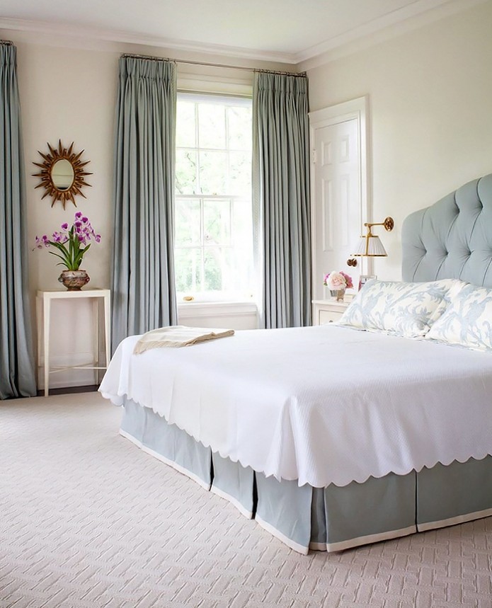neo-traditional bedroom in blue and white by Anne Hepfer